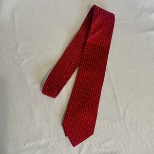 Donald J Trump Signature Collection Gold Bar Tie Textured Geometric Red Silk Tie